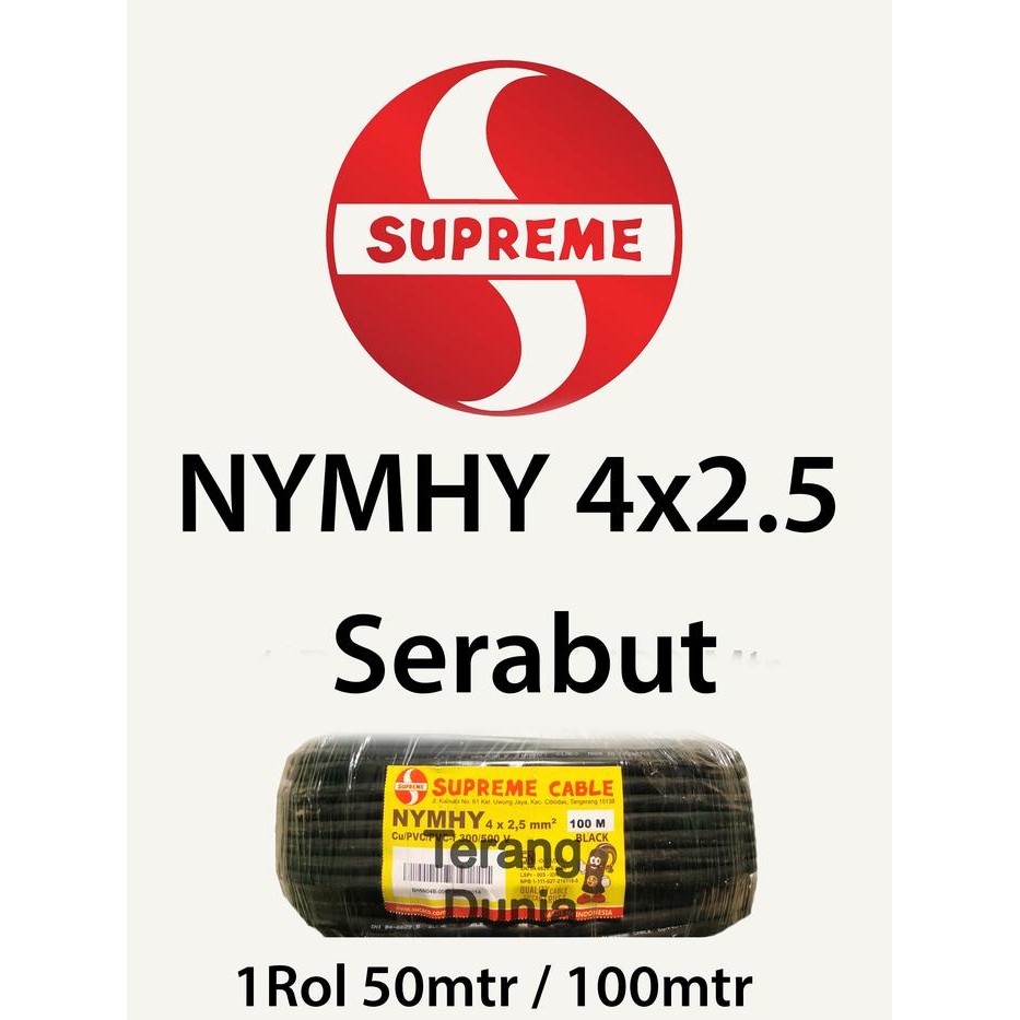 Kabel Serabut Supreme 4x2.5 Rol Kabel Supreme NYYHY 4x2.5 Rol