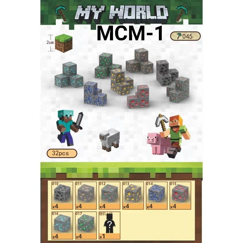 MCM-1 Magnetic building blok 4d mainan diy magnetik puzzle cubes balok blok susun rakit bangunan blo