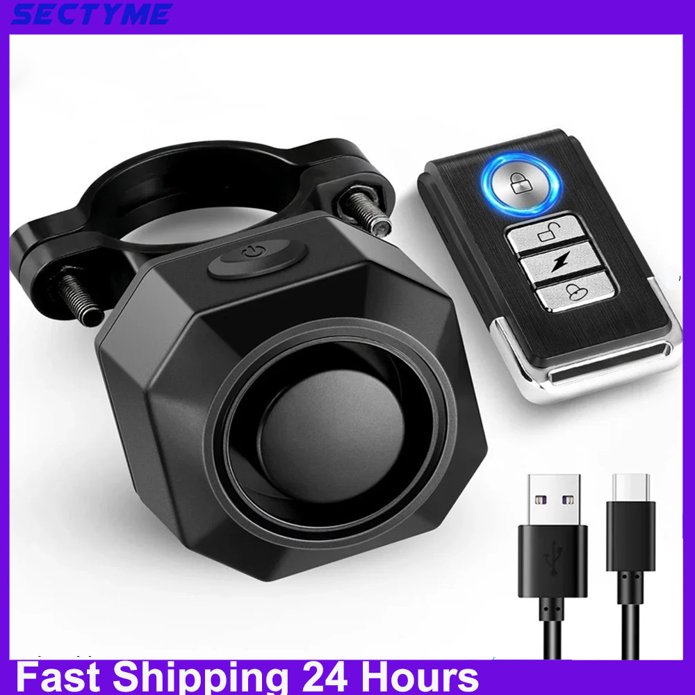 Sectyme Bike Alarm Wireless Waterproof Bicycle Alarm Security-protection Alarm Security System USB