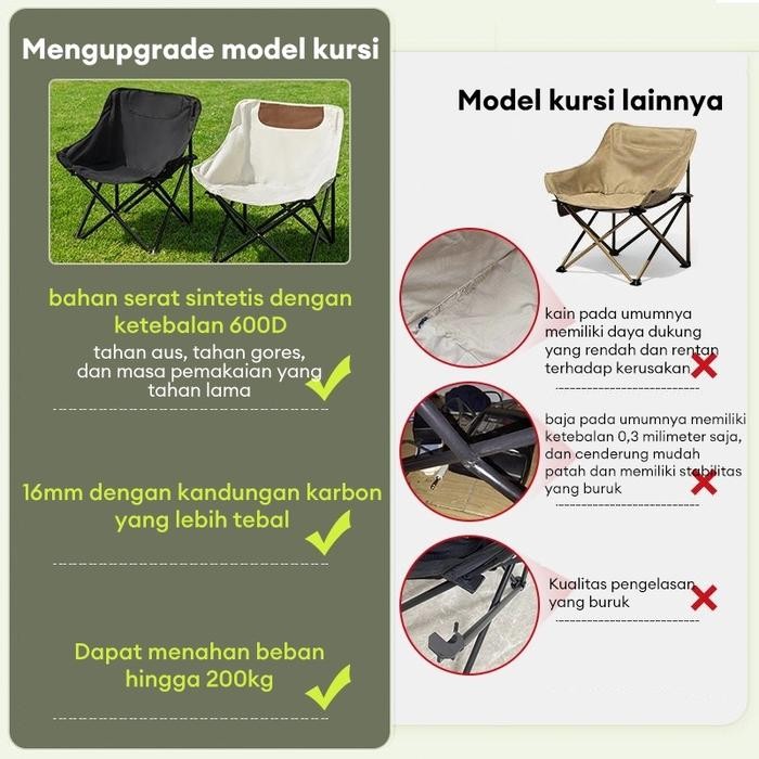 Zhoka Kursi Lipat Outdoor /Kursi Malas/Kursi Pantai Lipat Portable/600D Kain Oxford Kursi Mendukung
