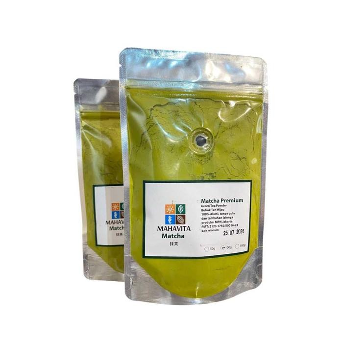 

Mahavita Matcha Pure Green Tea Powder Grade Premium - kemasan zipplock