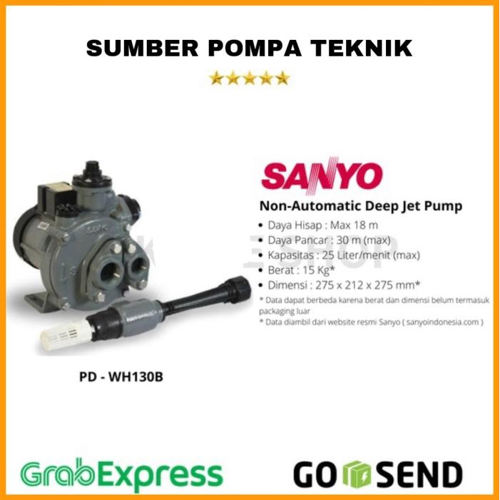 Terlaris - Pompa Air Semi Jet Water Pump Sanyo Pd-Wh 130 B