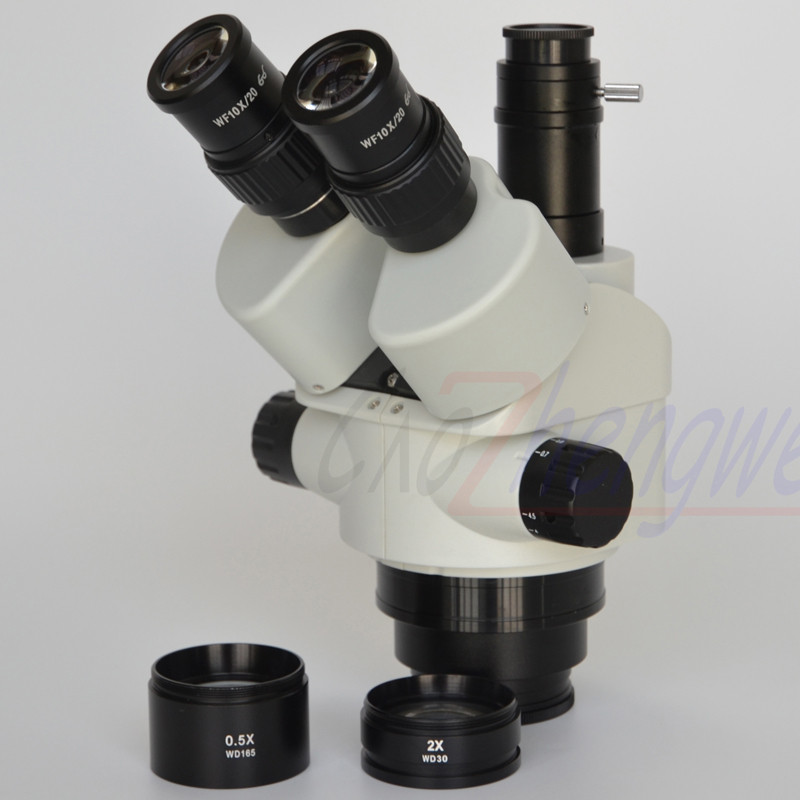 JUAL  FYSCOPE 3.5X-90X Simul-Focal Trinocular Zoom Stereo Microscope Head SZM45TN 165mm Woking Dista