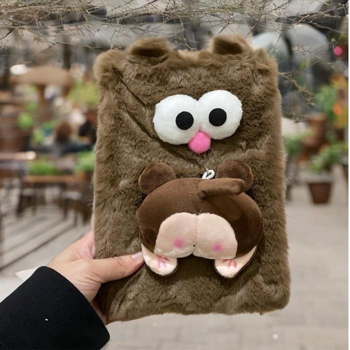 

Terlaris- Fluffy Cute Cat Funny But Notebook Diary Novelty Plush Journal Gift