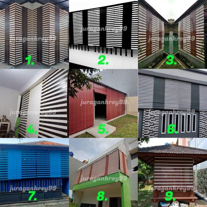 Tirai Pvc Outdoor Bahan Kayu Anti Tampias Ukuran Custom