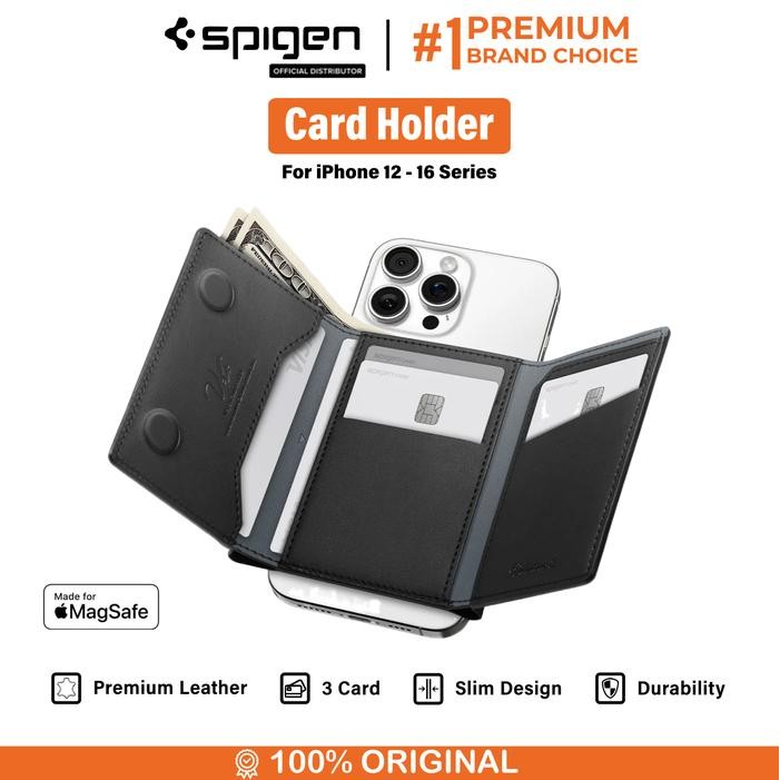 

Card Holder Magnetic Spigen Valentinus MagFit Magsafe Leather Wallet Dompet Kartu Kulit