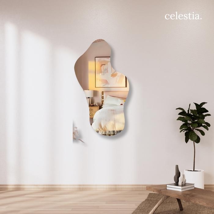 Cern Aesthetic Kaca Dinding Gantung Tempel Estetik Rror Wall Perlengkapan Kamar Meja Rias [Free