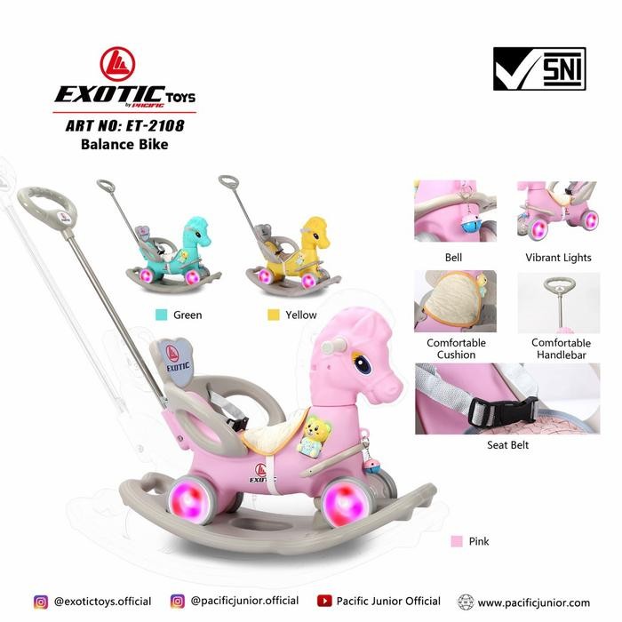 0Exotic Et 2108 Mainan Kuda Kudaan Anak 3 In 1 Unicorn Et2108 Ride On