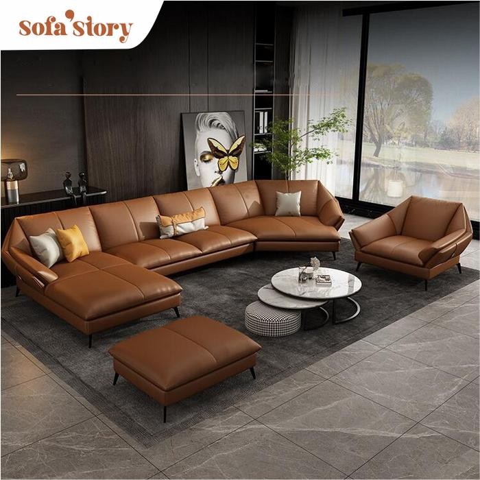 Sofa Set Kulit Modern CALESTE / Sofa Ruang Tamu / Sofa Keluarga