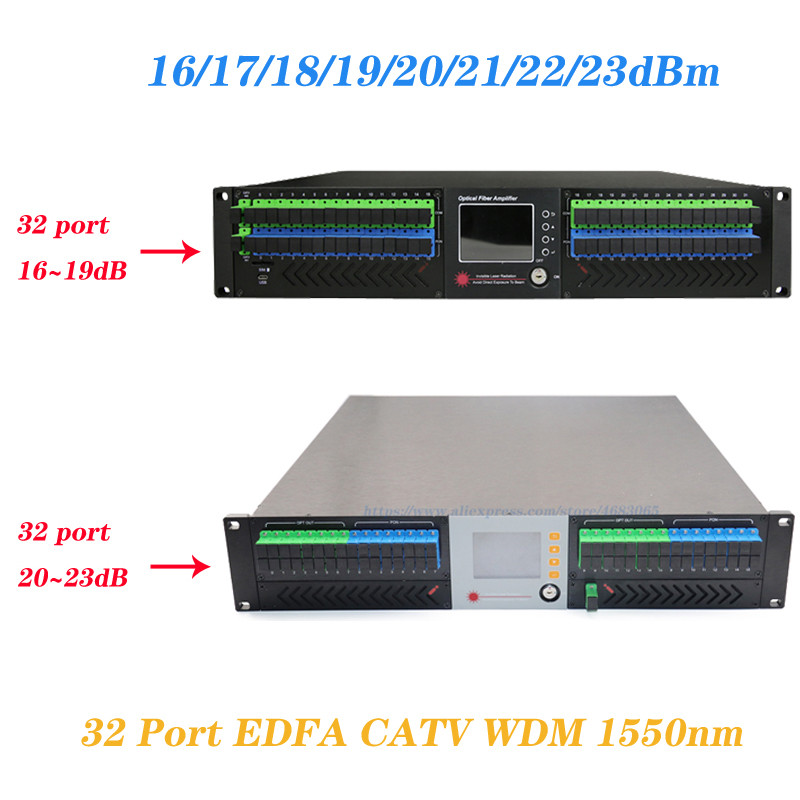 JUAL  EDFA 32 Port 16/19/20/21/22/23dBm CATV 1550nm CATV With WDM Highpower Multi-output Optical Fib
