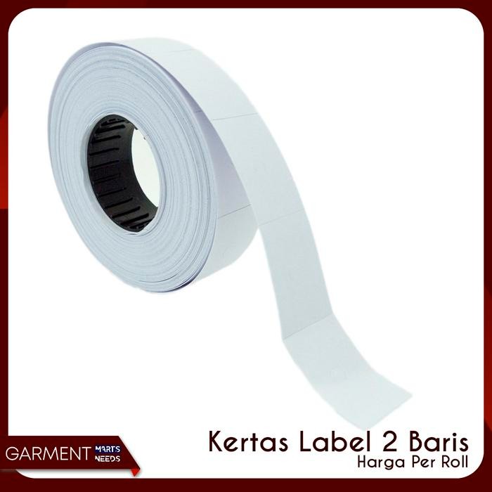 Isi Label 2 Baris 1 Roll Alat Labeller Refill