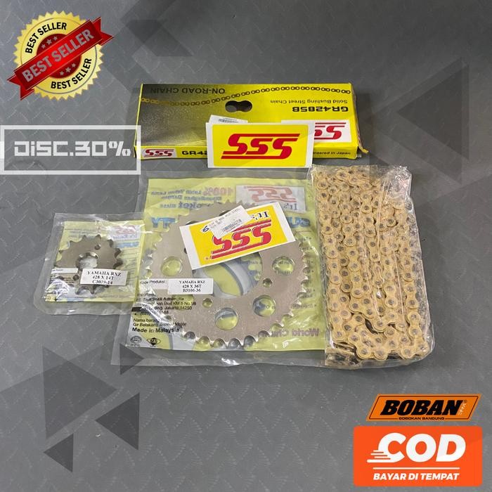 Gear Gir Set Rantai SSS Rx king, Rx spesial, Jupiter, Vega 428 Ori SSS