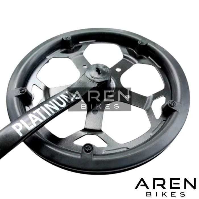 CRANK SINGLE 1 SPEED PLATINUM 46T 48T 46 48 T BESI GIR GEAR TENGAH SEPEDA SELI LIPAT MINION FIXIE