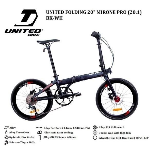 Sepeda Lipat Folding Bike 20 United Mirone Pro