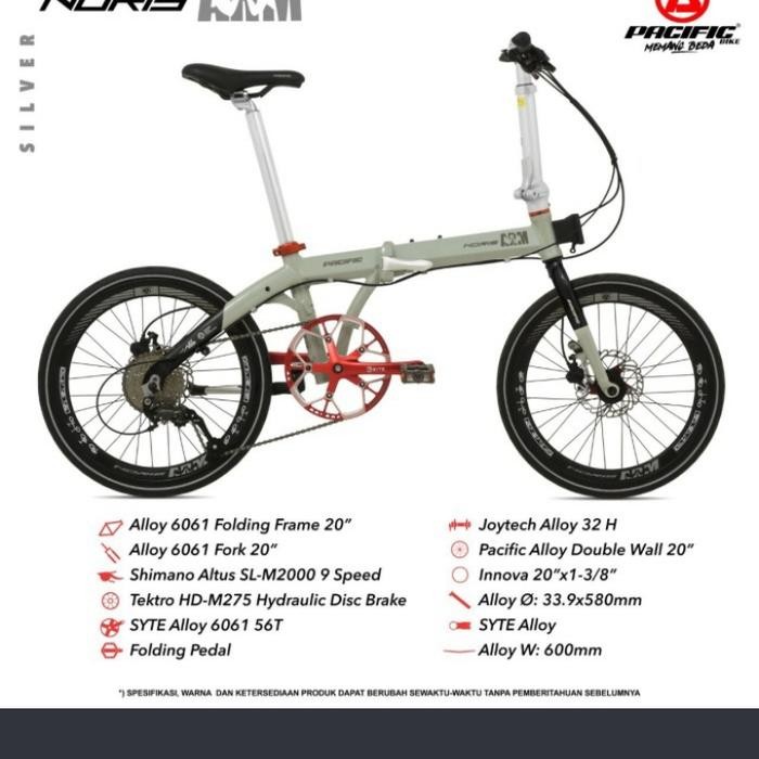 sepeda lipat pacific noris arm 20 inch altus