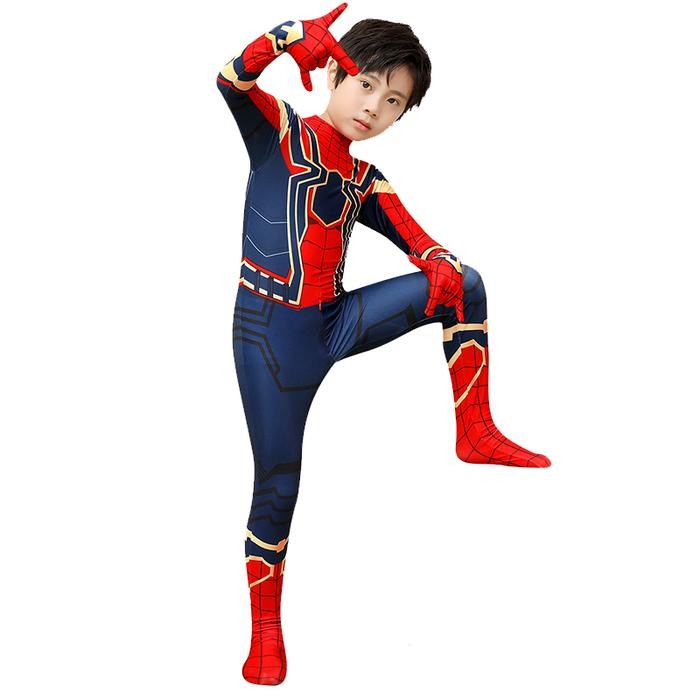 ASLI Spider Man Laki-laki Dewasa Dan Anak Laki-laki Anak Cosplay Bodysuit Hoween Pakaian Kostum Baru
