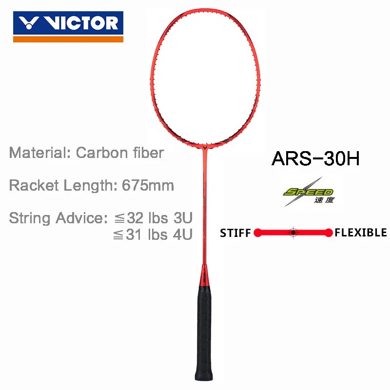Victor Original Badminton Racket Aura Speed Series High Quality High Tension Carbon Racket Ars-30H