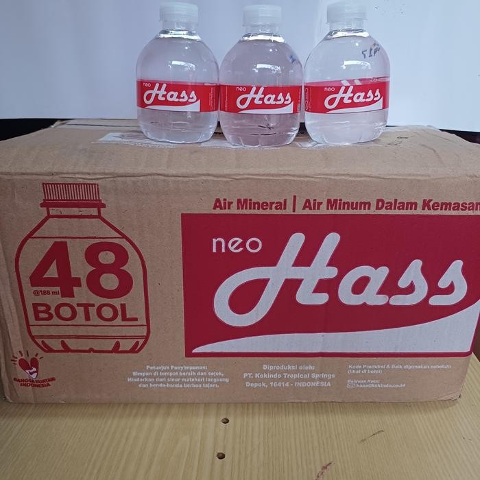 

terlaris Air Mineral Neo Hass 188ml (1dus isi 48 botol)