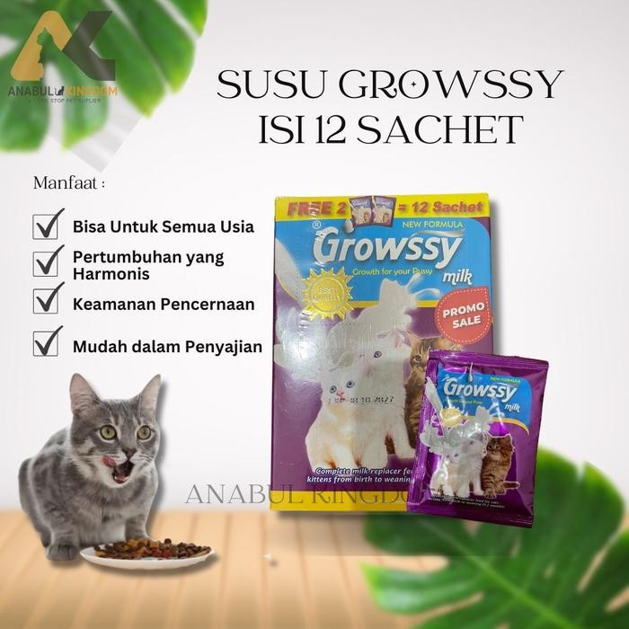 

terlaris Susu kucing GROWSSY Box Isi 12 untuk kitten dan adult