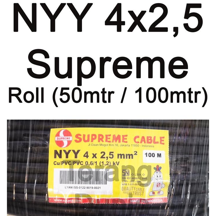 Kabel Tunggal Hitam 4x2.5 Kabel Supreme NYY 4x2.5 Kabel NYY 4x2.5