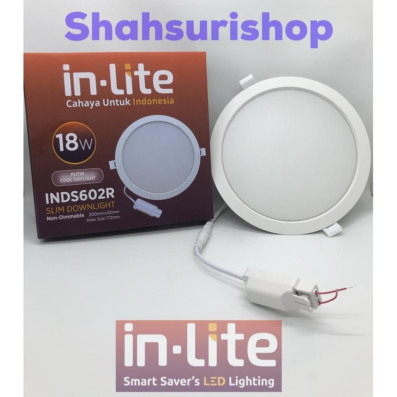 Promo Lampu Downlight Panel Led In-Lite 18W 18 W Watt Inds 602 R 200X32 Mm Sale