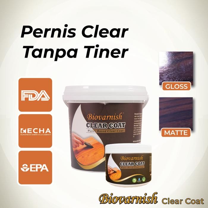 Plitur Kayu Biovarnish Clear Coat Finishing Cat Kayu Natural 400 gr