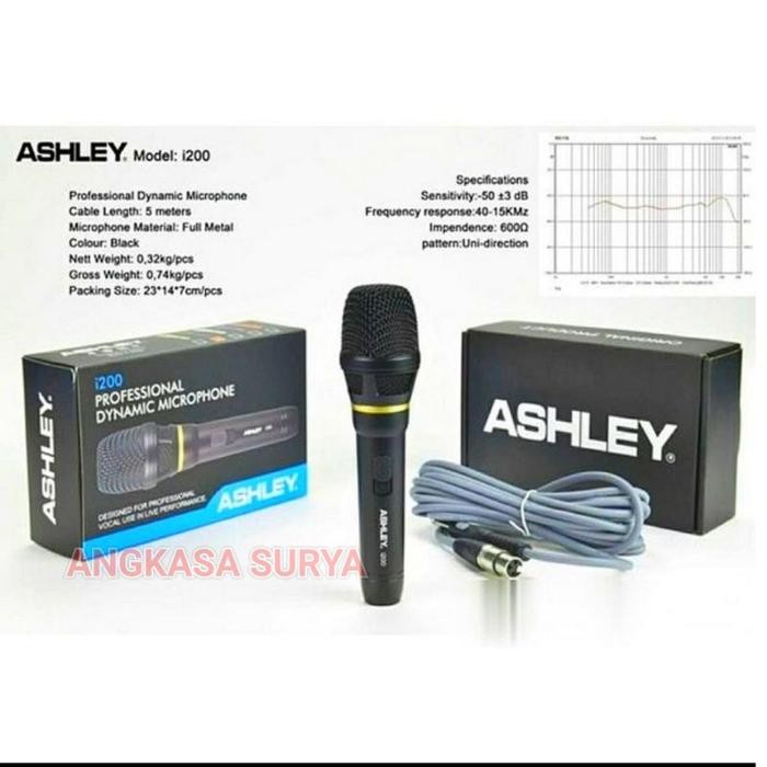 Mic Kabel ASHLEY I200 / I 200 ORIGINAL Microphone Ashley i200