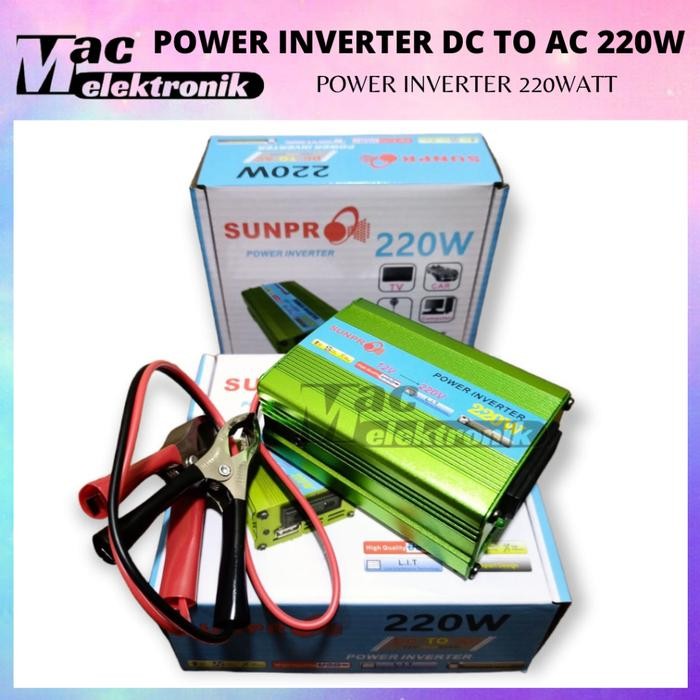 (Expert) Power Inverter Sunpro 220W DC 12V TO AC 220V / Power Inverter DC ke AC 12V / Inverter 12