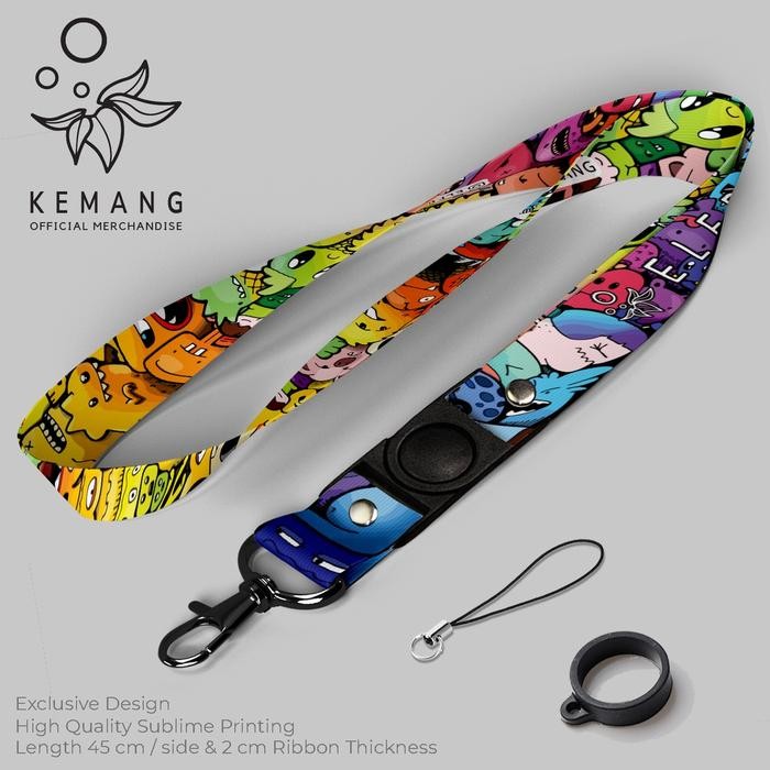 

PREMIUM LANYARD MOTIF DOODLE RAINBOW KEMANG EXCLUSIVE MERCHANDISE