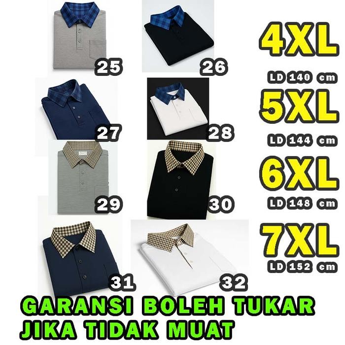 kaos polo kerah kotak polos hem baju atasan pria cowok laki laki jumbo bsize oversize regular