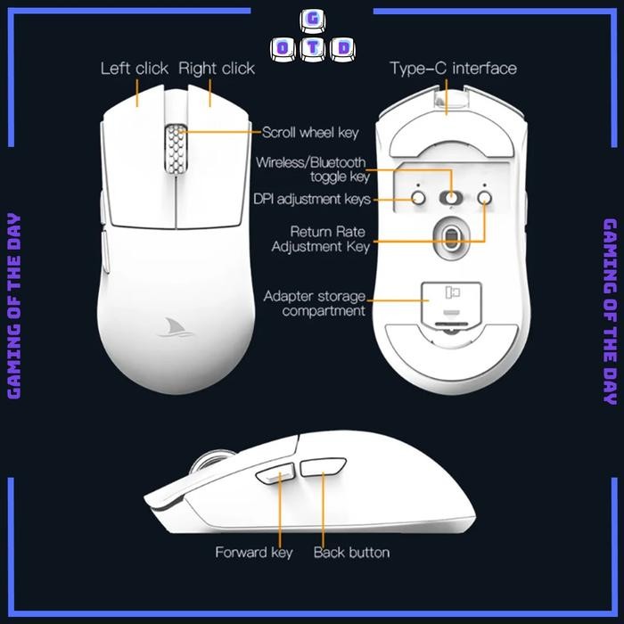 (Expert) DARMOSHARK M3 M3S 4K Pro Mouse Gaming 3-Mode Wireless Bluetooth/Type-C