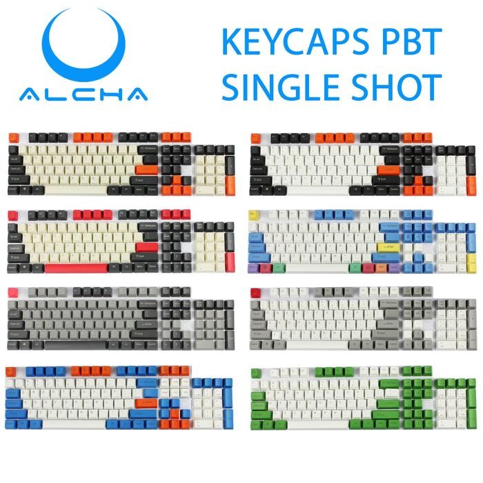 (Expert) ALCHA KEYCAPS PBT SINGLE SHOT CARBON DOLCH RAINDROP CHALK EARL RED
