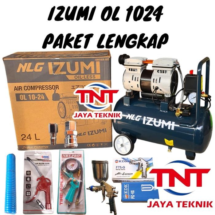 New Izumi 24 Liter Ol 10-24 Kompresor Oilless Izumi 1Hp 24Liter Ol 1024
