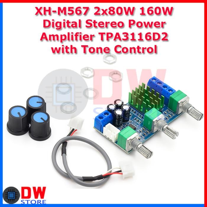 TERLARIS.. XH-M567 2x80W 160W Digital Stereo Power Amplifier TPA3116D2 TPA3116