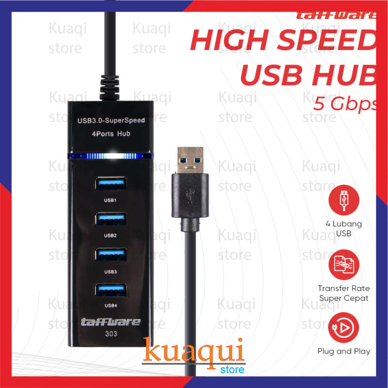 Ports USB 3.0 USB Hub High Speed 4 Ports 3.0 5Gbps Taffwere 303
