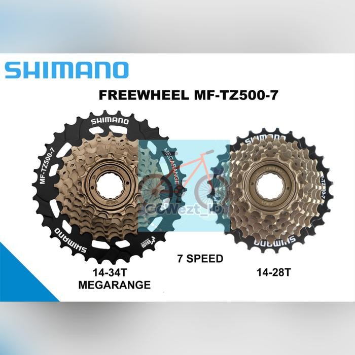 Freewheel Gear Belakang Sepeda 7 Speed Drat Ulir Shimano 14-28T 14-34T