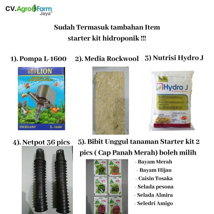 PAKET INSTALASI MODUL KIT HIDROPONIK SET DFT 20 - 36