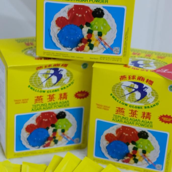 

bubuk agar agar swallow plain 1 box isi 12 sachet