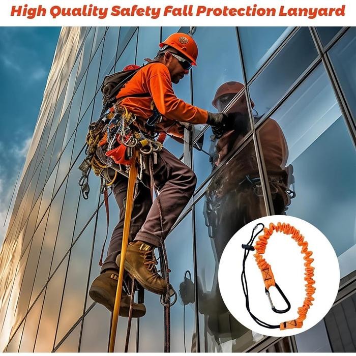 

Ready- 90Cm Lanyard Hook Tali Pengikat For Pekerjaan Di Luar Ruangan Double Lanyard Lanyard Tool