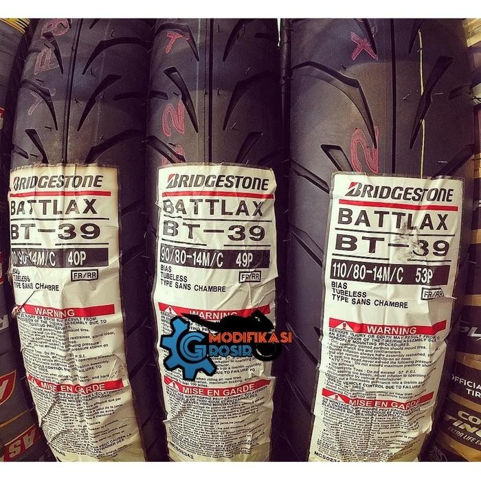 Ban Bridgestone Battlax Bt39 90/80-14 90/80 14 Front/Depan 2019 Produk