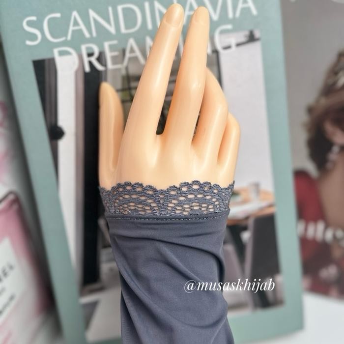 MANSET TANGAN RENDA KECIL / MANSET TANGAN PANJANG BAHAN JERSEY RENDA / HANDSOCK TANGAN JERSEY RENDA
