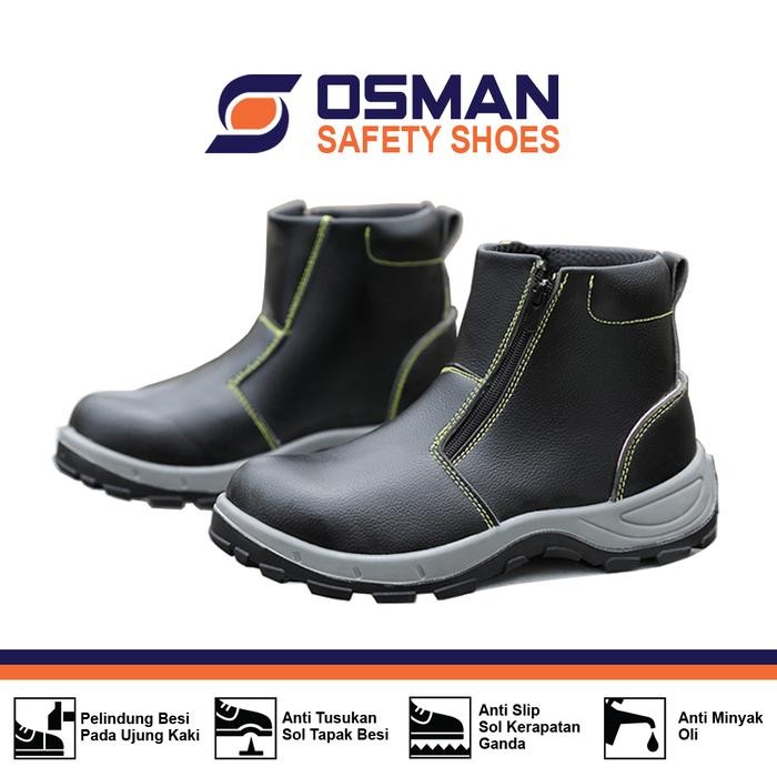 Sepatu Safety OSMAN Safety Shoes Zipper Resleting Tipe OS-668