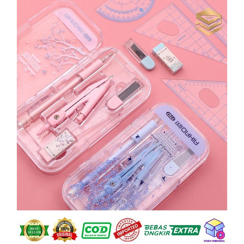 

Jangka/Compas Set AIHAO 7707 Pink & Blue Edition