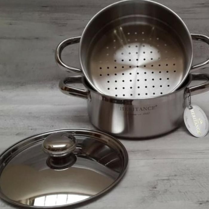 Bima Heritance Pro-Lite Steamer Tutup Stainless Kukusan 2 Tingkat Susun 3Ply Stainless Steel Steamer