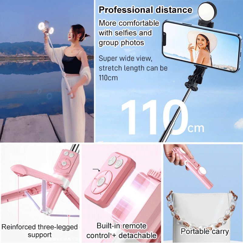 Mobile phone tripod stand Bluetooth selfie stick detachable bold tripod beauty keel