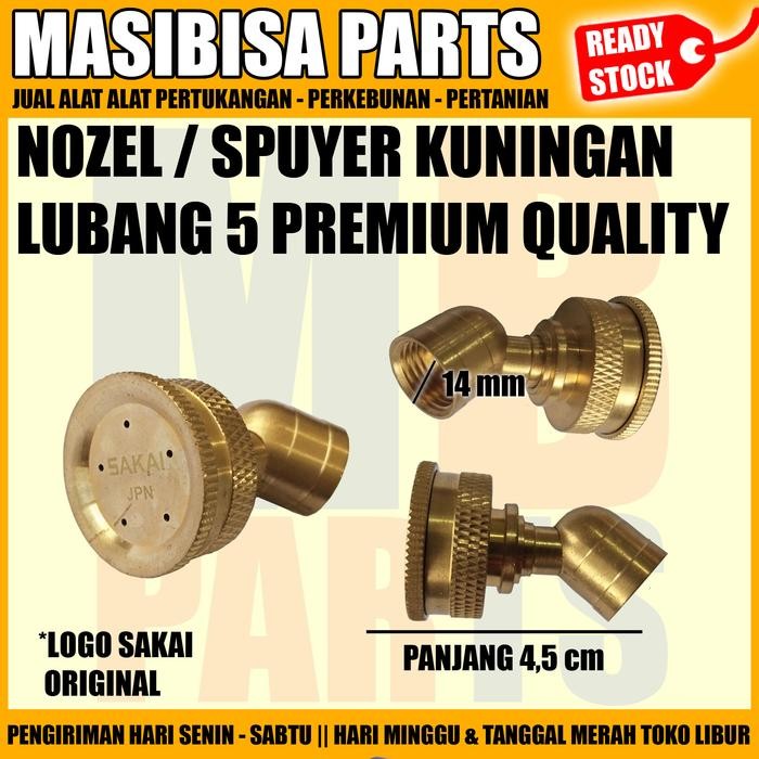 NOZZLE / SPUYER / NOZEL SPRAYER ELEKTRIK / KNAPSAK LUBANG 5 KUNINGAN