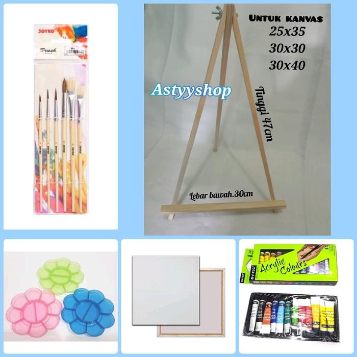 

HOT SALE! Paket kanvas lukis lengkap Cat Akrilik