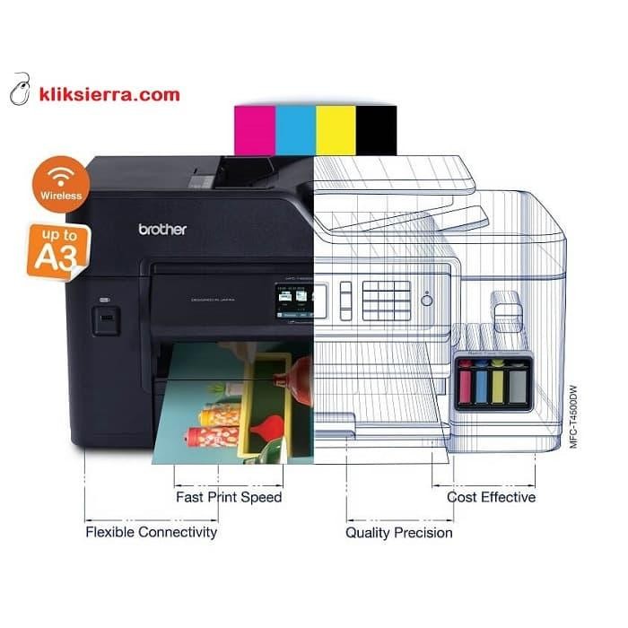 Printer A3 Inktank Wireless Brother Mfc-T4500Dw T4500 Duplex Wifi Fax - Printer Inkjet All In One