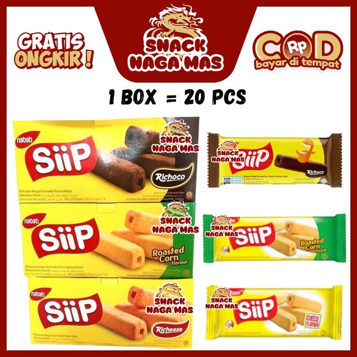 

New NABATI SIIP KEJU / COKLAT / JAGUNG BAKAR [1 BOX ISI 20] nabati hitam