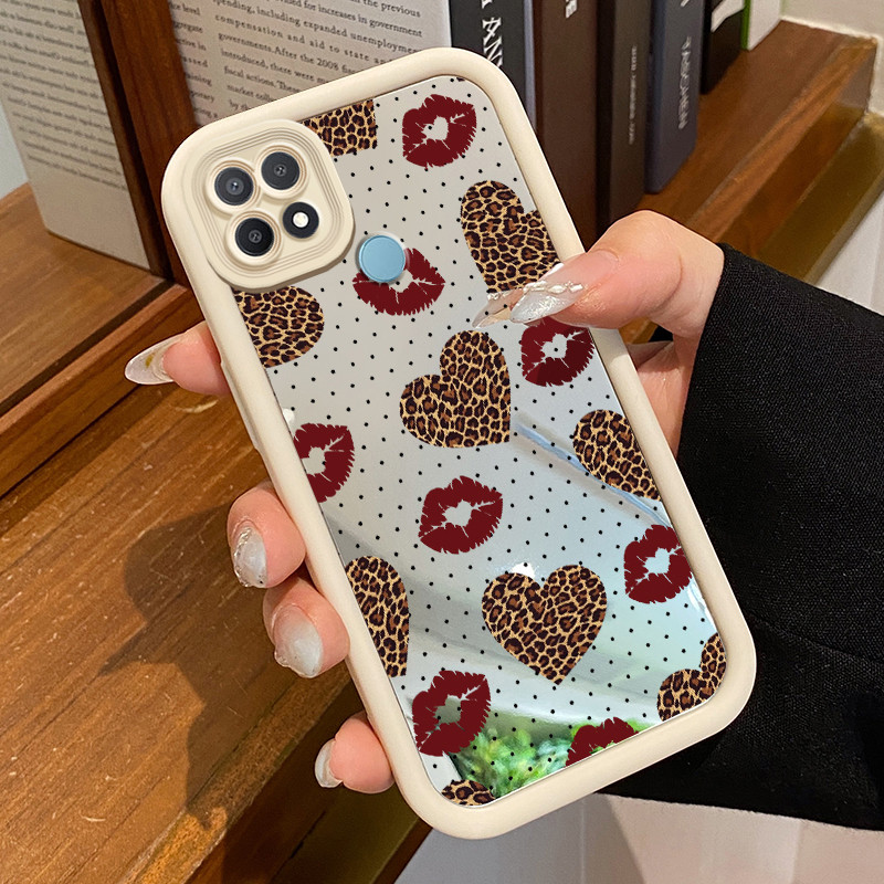 Casing Hp OPPO A15 A15s A35 Case Casing bibir cinta Kasing HP Kesing Silikon Softcase cermin Cesing
